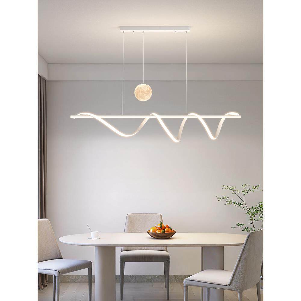 广东中山餐厅吊灯长条设计师奶油风岛台餐桌灯具现代简约2023新款