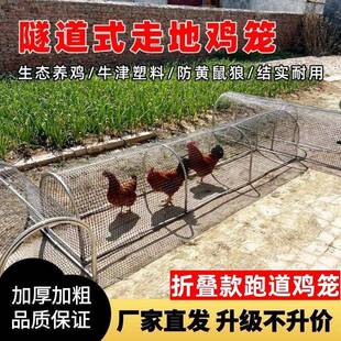 走地鸡笼养鸡隧道跑笼农场庭院户外鸡笼可折叠折叠式溜达养殖笼