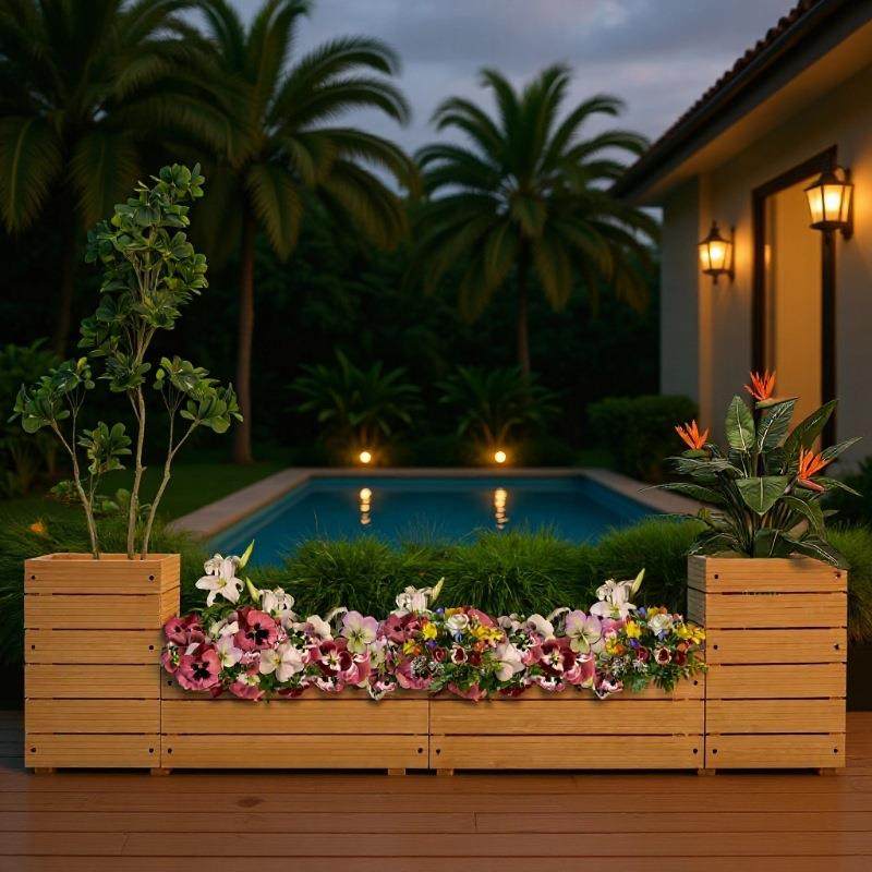 落地式L型花床可移动花架花园用品蔬菜种植器木制花盆花床,鲜花速递/花卉仿真/绿植园艺,花架,淘宝优惠券,粉丝福利购,淘宝优惠卷