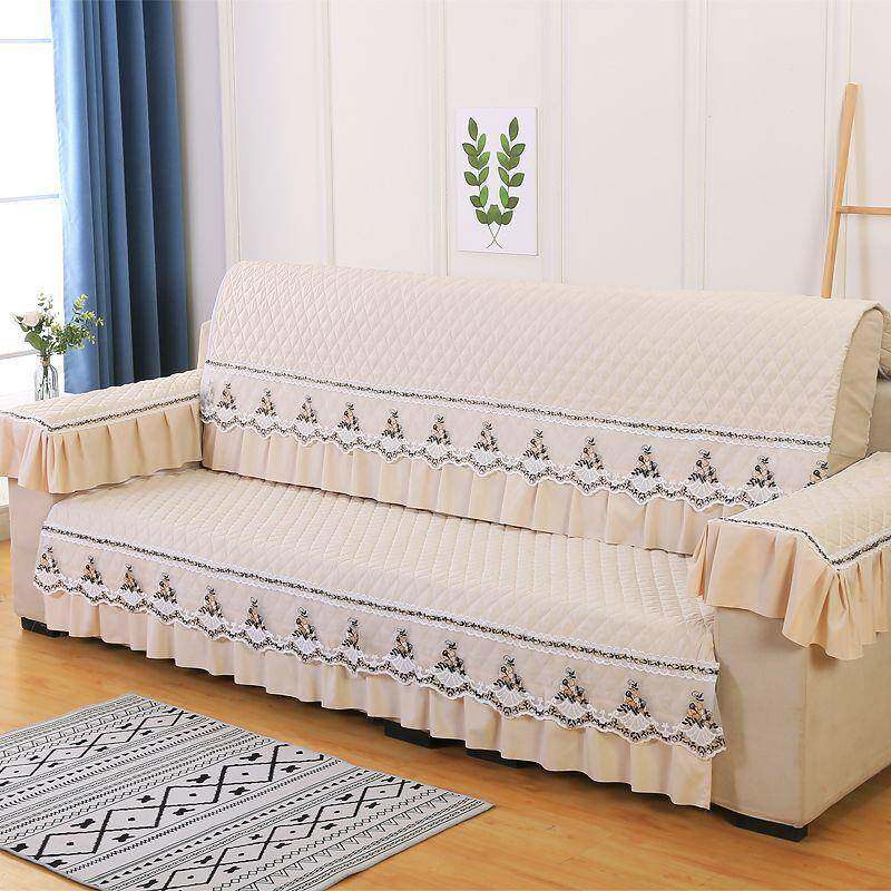 蕾丝铺垫长条直排套装沙发加厚坐垫简约沙发垫四季通用防滑可机洗
