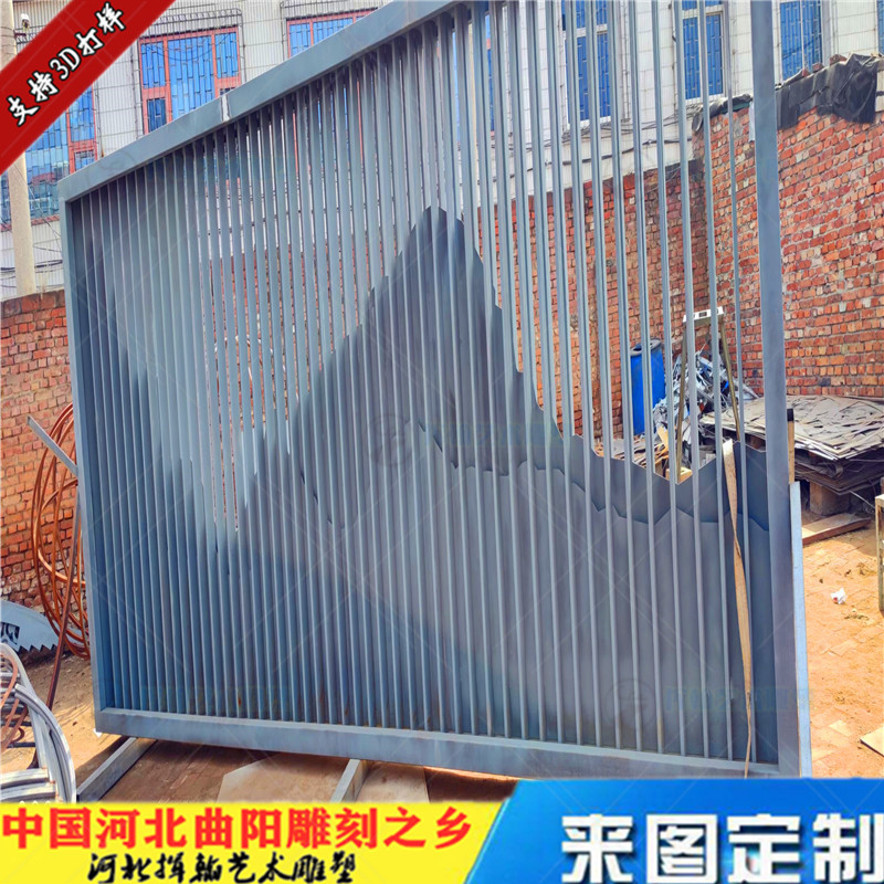 不锈钢长廊屏风艺术品异形镂空格栅墙景观小品廊架示范区入口景墙