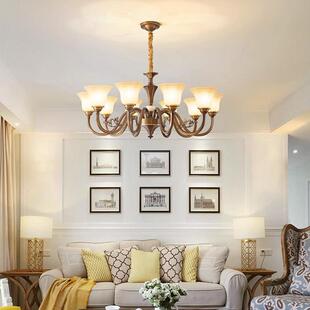 欧式复古全铜吊灯客厅灯高端美式灯具大气餐厅卧室灯2023新款灯饰