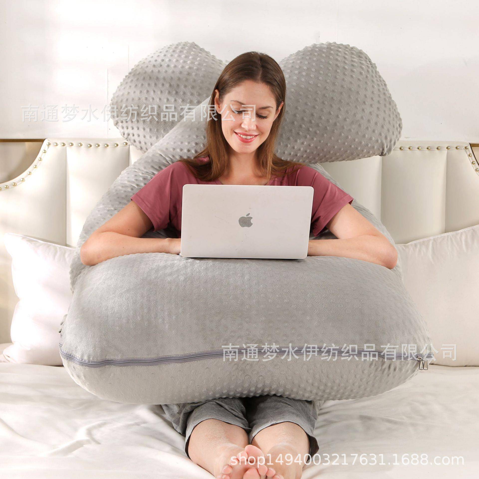 ebay实体供货水晶绒U型孕妇枕护腰枕侧睡枕孕妇抱枕芯工厂