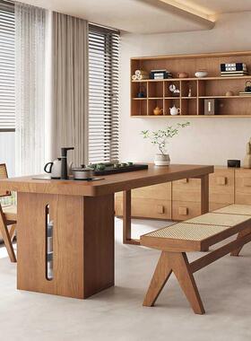 新中式实木茶桌家用小泡户型客厅阳台桌茶茶OIO组室办公室喝茶桌