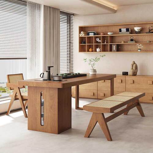 新中式实木茶桌家用小泡户型客厅阳台桌茶茶OIO组室办公室喝茶桌