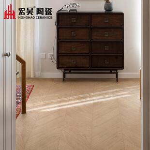 鱼骨木纹砖切片菱形瓷砖600x1200卧室客厅防滑仿实木地板砖人字拼