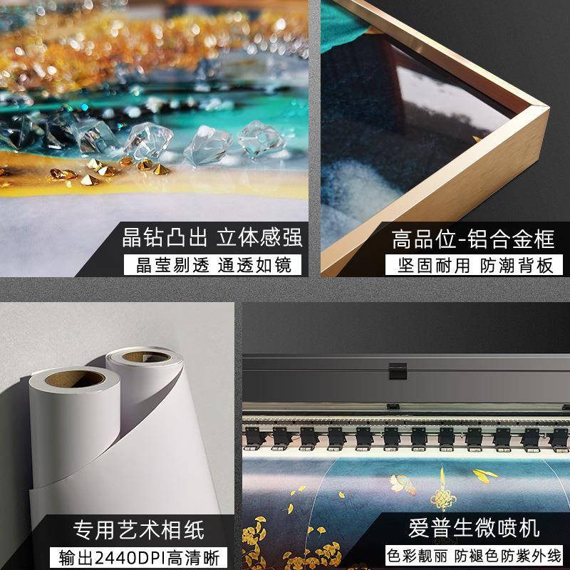 现代简约客厅装饰画抽象美女人物三联画沙发后背轻奢晶瓷晶钻卧室