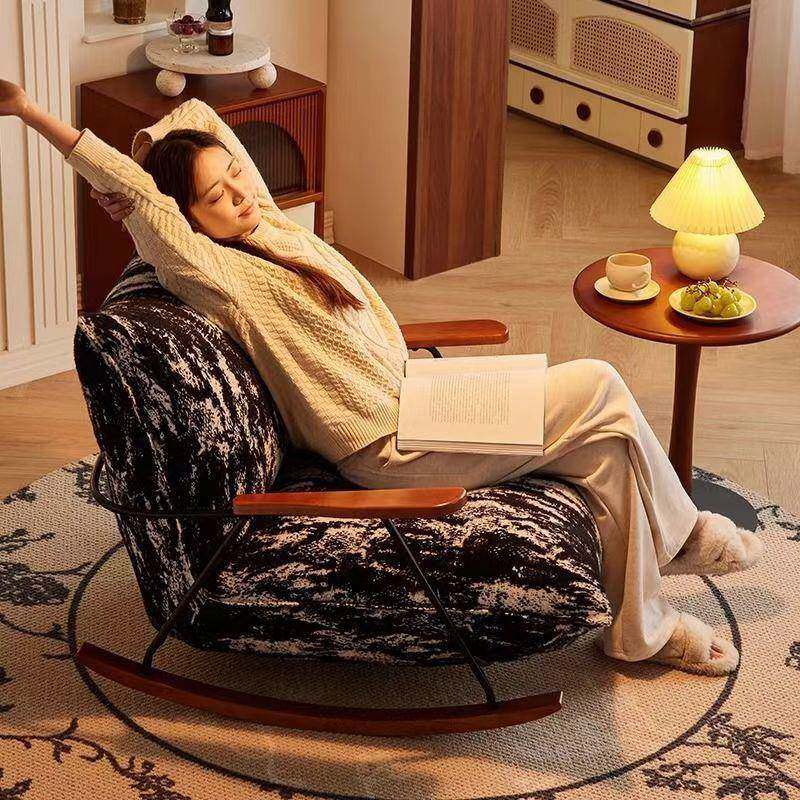 复古懒人摇摇椅躺椅轻奢休闲椅卧室客厅家用网红成人沙发可拆洗