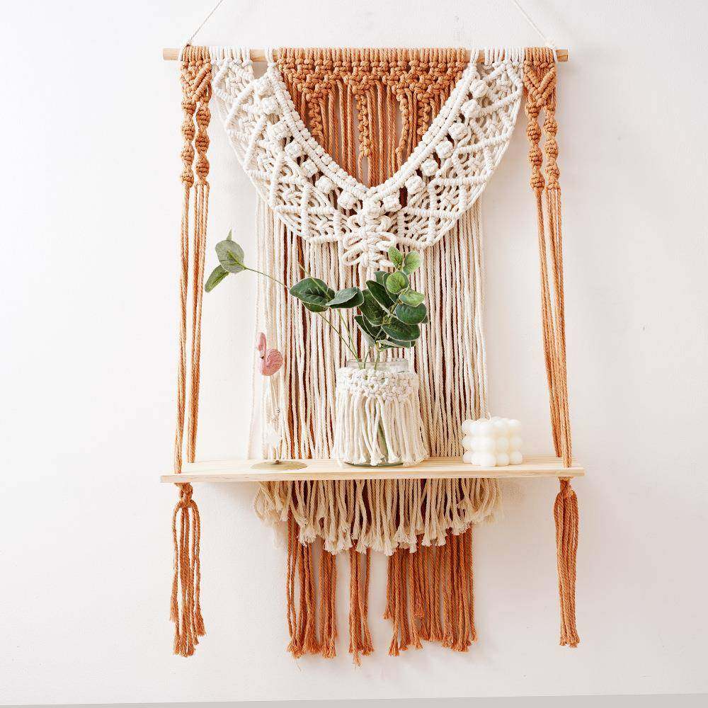 新款编织挂毯置物架波西米亚编织床头搁板民宿酒店客厅墙上装饰,居家布艺,挂毯/壁毯,淘宝优惠券,粉丝福利购,淘宝优惠卷