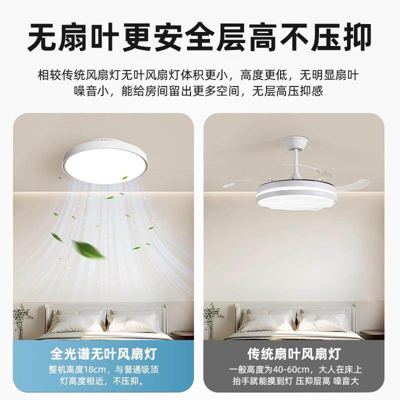 无叶风扇灯吸顶灯2025新款儿童房卧室餐厅主卧房间吊扇灯中山灯具
