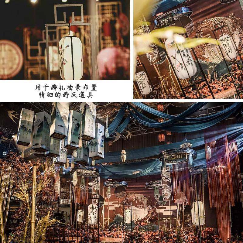 庆婚道具中式汉唐仿古艺灯笼EBE路引宫铁摆件订结婚灯礼现场布置图片