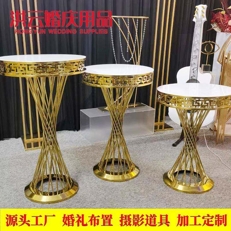 婚庆布置道具装饰用品甜品台婚礼酒店派对拆装金色蛋糕台花架
