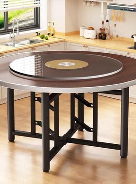 大圆桌餐LUK板桌15人实木用吃饭桌子圆家桌面饭店用圆形折叠商带