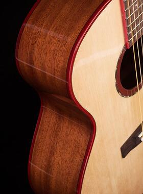 uJ他F桶木乐吉41寸云杉桃花芯亮光民谣吉他gitar成人演奏级41吉它