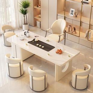 025新高端岩板茶桌烧2KKH水一壶体嵌入式 具一整套办公室家用 茶款