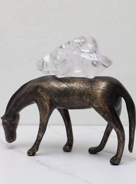 现代简约扫铜马驼货摆件样板酒房店居玄关厅0123客茶几酒柜家创意