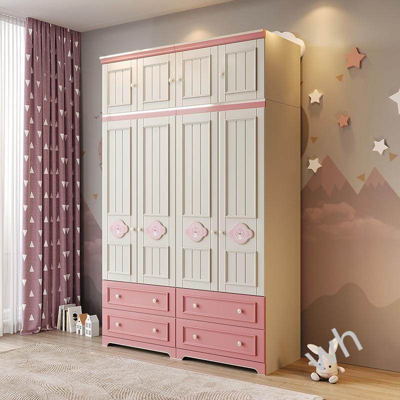 雯P1儿OMN柜童衣家用柜卧室女加高顶美式儿孩童房地中海衣橱两门