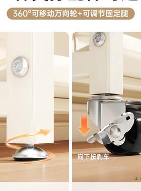 钢置制架书落地架家用可移动铁艺架子一体靠墙学生物ALD书桌收纳