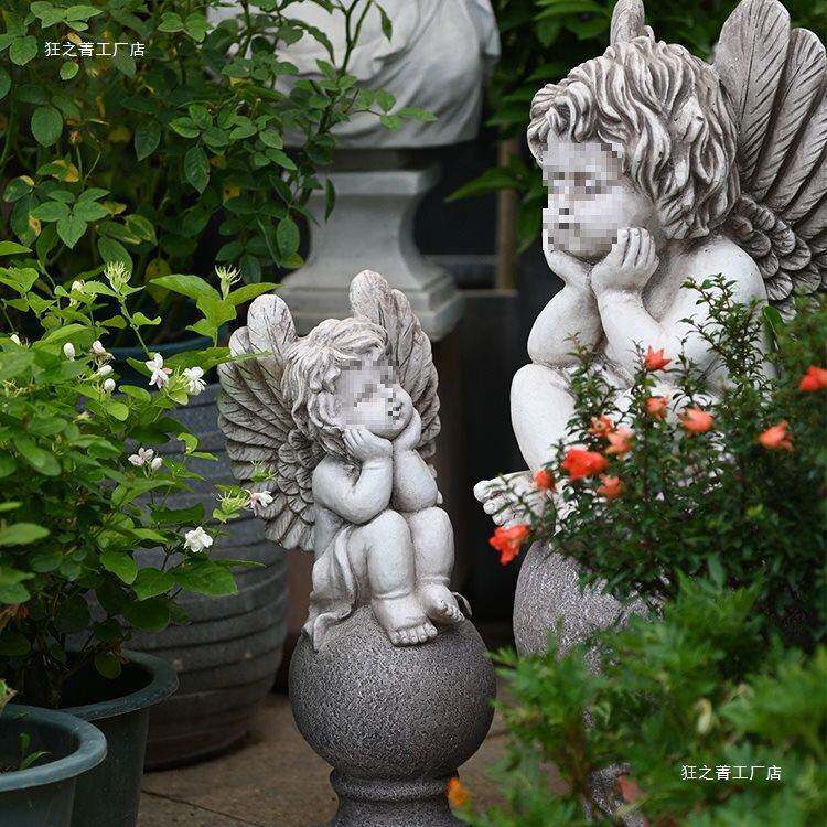 花园装饰欧庭式天使摆件T7274694林户外可雕爱人物塑园别墅院露台