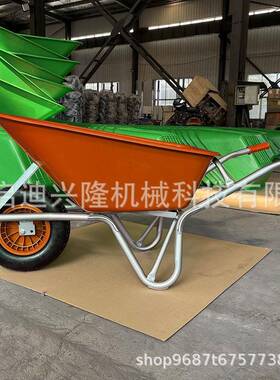 工地单轮农用斗车载重小推车建筑手推车WB6435家用搬运独轮车