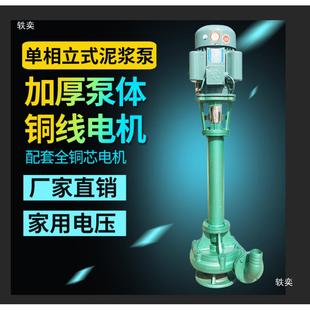 泥浆泵单相220V家用立式污泥泵带切割清淤排污泵鱼塘抽粪泵可加长