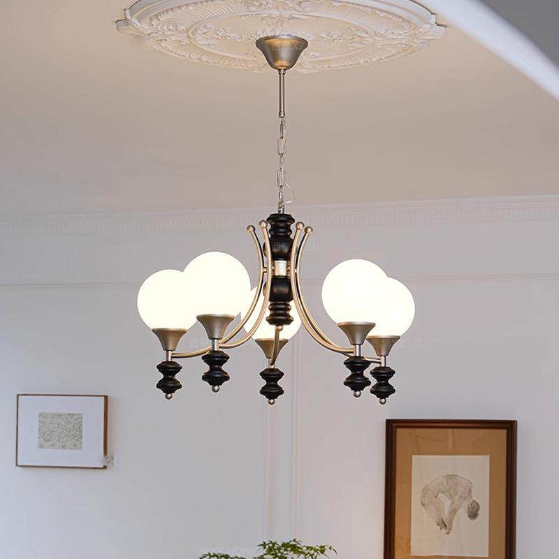 客厅魔豆吊灯中古风法式实木卧室美式复古主卧室护眼灯具玻璃,家装灯饰光源,智能吊灯,淘宝优惠券,粉丝福利购,淘宝优惠卷