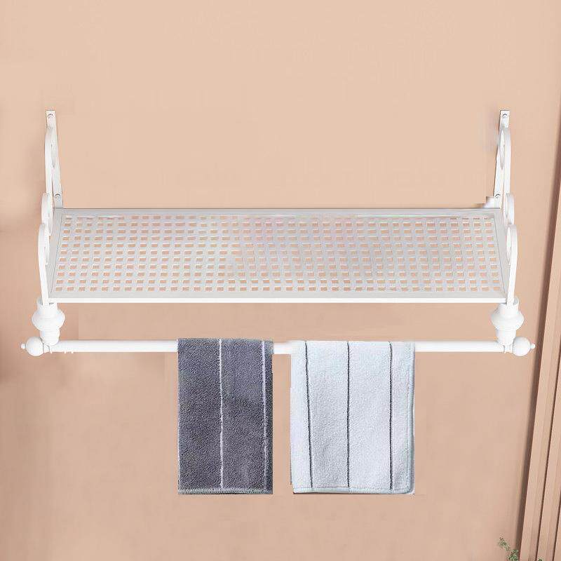 简约铁艺墙上置物架浴室置物架墙上卧室衣架厨房物品整理收纳架