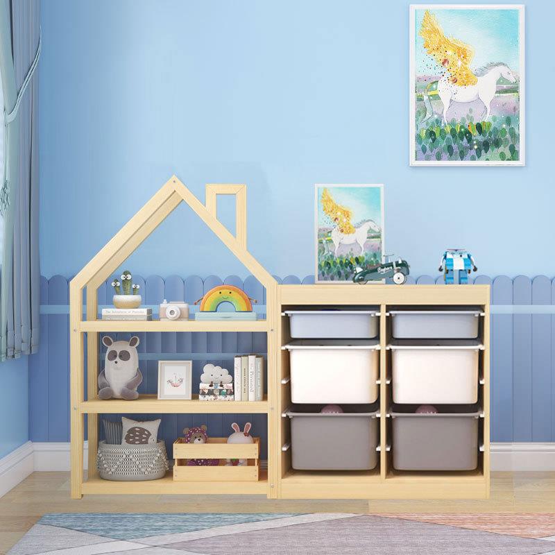 儿童房玩具收纳架客厅宝宝分类整理柜大容量落地实木置物架储物柜