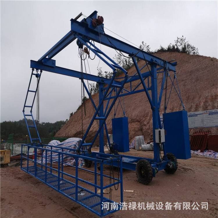 浩禄 高速桥梁护栏吊篮平台作业小车 桥面护栏台车 1吨防撞墙模板