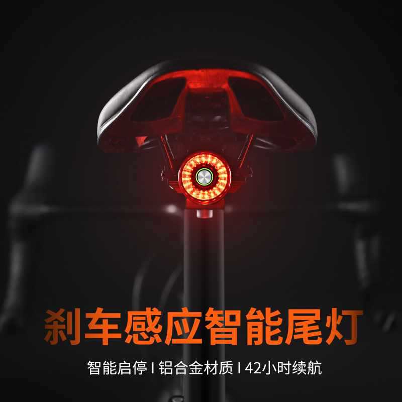 智能感应刹车夜骑警示自行车尾灯