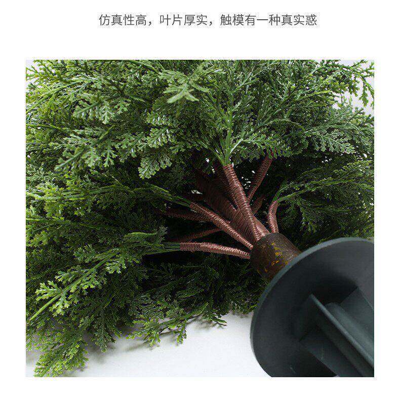 亚马逊跨境热销柏叶地插仿真绿植地插树盆栽花园装饰品墓地地插树