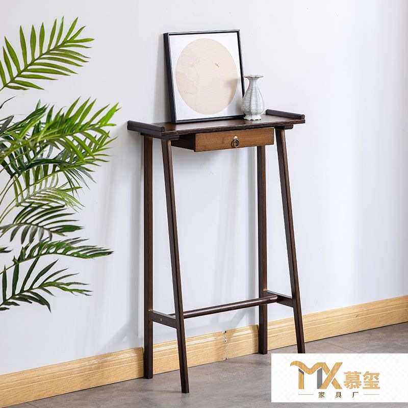 新中式玄关桌靠墙进门客厅窄条案供桌简约玄关台小条几端景