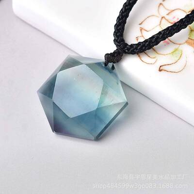 Natural Fashion Fluorite Quartz Healing Charka Hexagram Heal