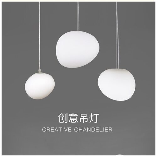 北欧酒店别墅复式楼梯吊灯现代简约餐厅中空客厅大灯鹅卵石长吊灯