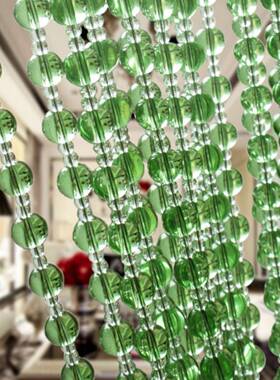 水绿色隔满穿风水门HZO帘珠帘水晶断帘晶客厅挂帘玄帘关装饰帘子