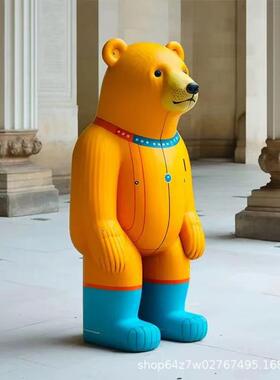 钢卡公仔玻璃雕塑酒吧餐厅网44986红打卡童乐园展示公仔玻璃通儿