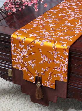 新中现代简UON约古典桌旗茶几布旗中国风茶盖台电式视柜布床尾巾