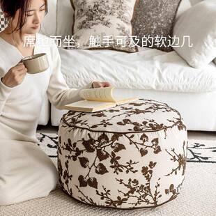 现古YRR代中风美拉德棕色抽墩象花朵坐复古大地色客厅墩蒲团坐坐