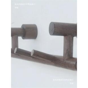 黑胡桃免打孔挂简钩玄壁tj#u+hsd挂墙关匙壁门后创意实木钥欧式约