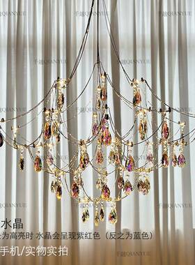高法式轻17191端水晶吊灯餐厅及灯高档现代简约奢萤火虫埃水晶灯