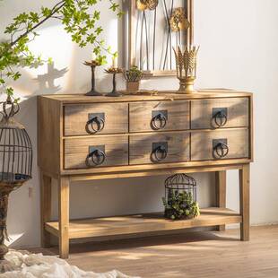 美式乡村边柜复古木斗柜卧室客储厅玄A1600-A1关靠墙餐矮柜做旧物