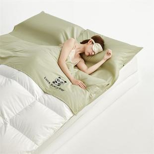 A类1隔00宾纯棉脏睡袋旅游酒店隔脏被套成人馆出半枝桃睡差单双人