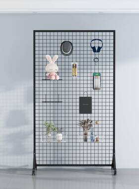 新款落地可移动带轮架网格示架收纳属展览挂展网DPZ架加厚金材质