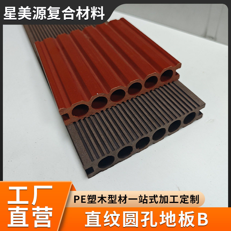 WPC防滑槽型木塑地板栈道防腐