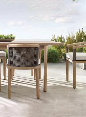 休户实木沙发酒外店露泳台别墅花园庭院池闲藤椅设计师防水OLS晒