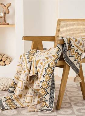 宿瑞利床嘉波西亚毛毯办公室午睡毯民搭63263毯尾毯巾流苏米披肩