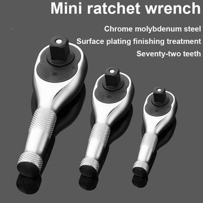 3pcs7齿快速套筒棘轮扳手汽大中飞双向短JDG2柄迷小你车维修扳手