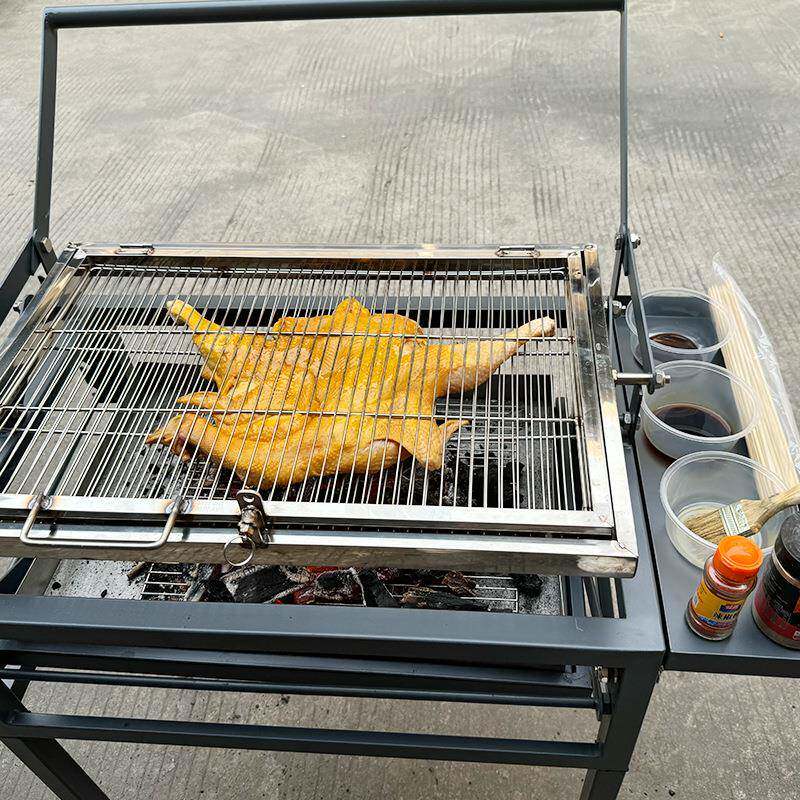 翻烧烤炉庭院别转墅炭烧烤架户外烤炉木bbq烤鱼炉用便694家携