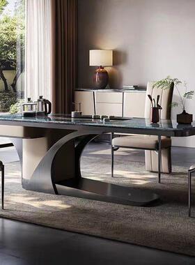 岩板轻用16337奢高端书桌茶一体两台茶室书房计师设款创意悬浮茶