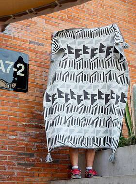 波米西午亚毛毯办公室睡尾毯民宿搭毯床毯巾流89164苏披肩毯